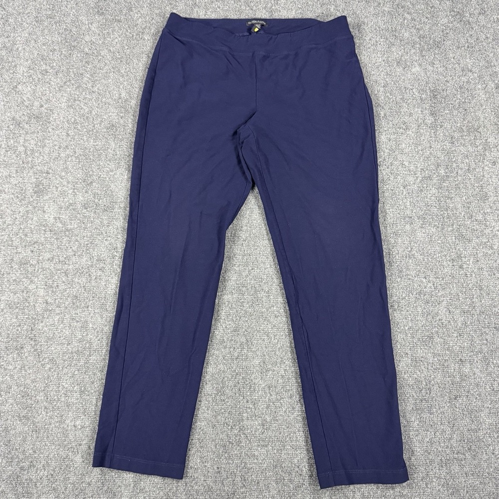 Eileen Fisher Viscose‎ Knit Pants Womens Small Navy Blue Stretch Pull On